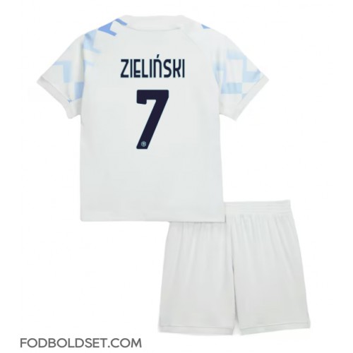 Inter Milan Piotr Zielinski #7 Udebane Trøje Børn 2025-26 Kortærmet (+ Korte bukser)